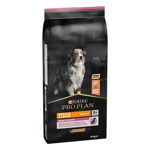 Purina Pro Plan Medium & Large Adult Sensitive Skin 7+ – Суха храна за кучета