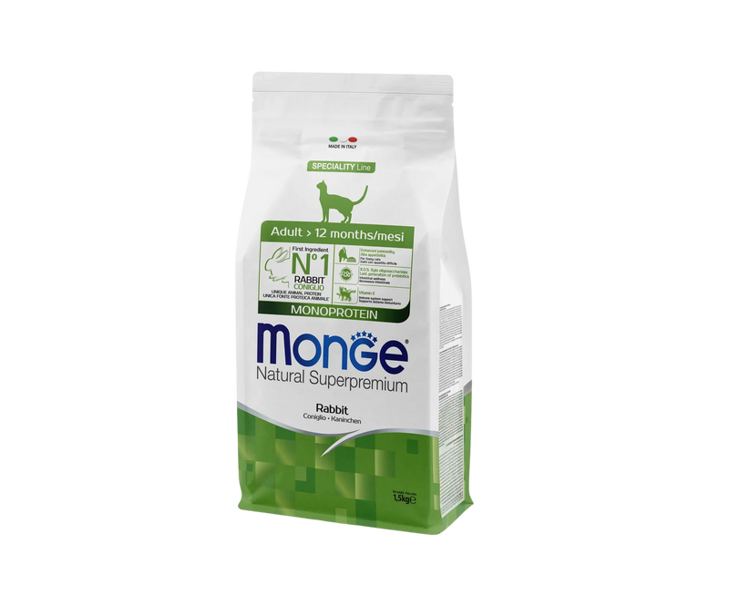 Monge Monoprotein Adult Cat Rabbit – суха храна за котки в зряла възраст
