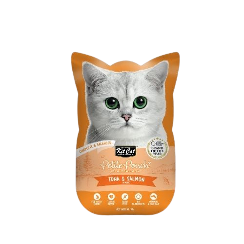 Kit Cat Petite Pouch Tuna & Salmon in Aspic – мокра храна за котки в зряла възраст