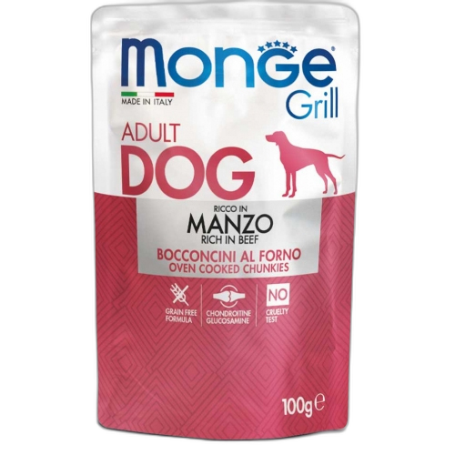 Monge Grill Adult Dog Chunkies rich in Beef
