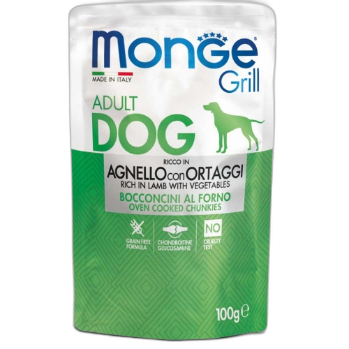 Monge Grill Adult Dog Chunkies rich in Lamb with Vegetables