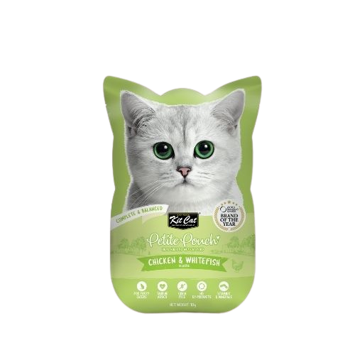 Kit Cat Petite Pouch Chicken & Whitefish in Aspic – мокра храна за котки в зряла възраст