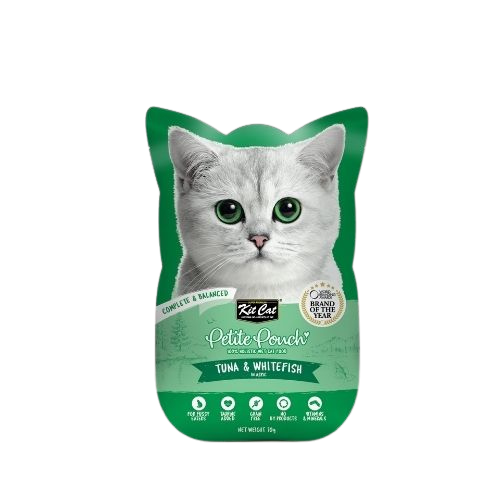Kit Cat Petite Pouch Tuna & Whitefish in Aspic – мокра храна за котки в зряла възраст