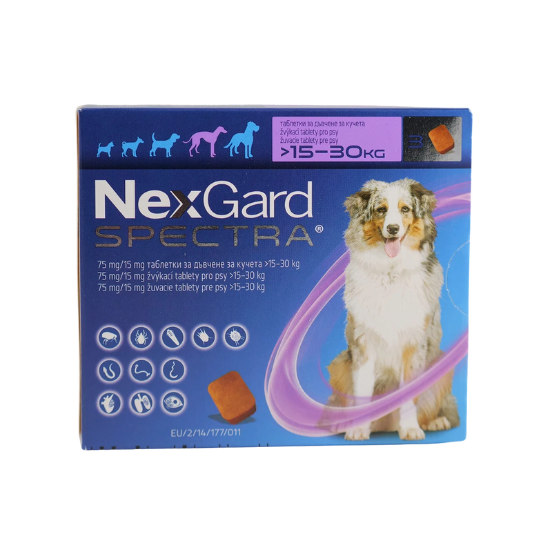 NexGard Spectra защита от вътрешни и външни паразити за кучета 15-30 кг