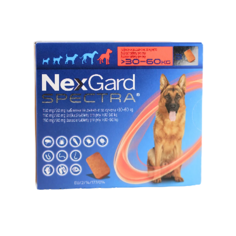 NexGard Spectra защита от вътрешни и външни паразити за кучета 30-60kg