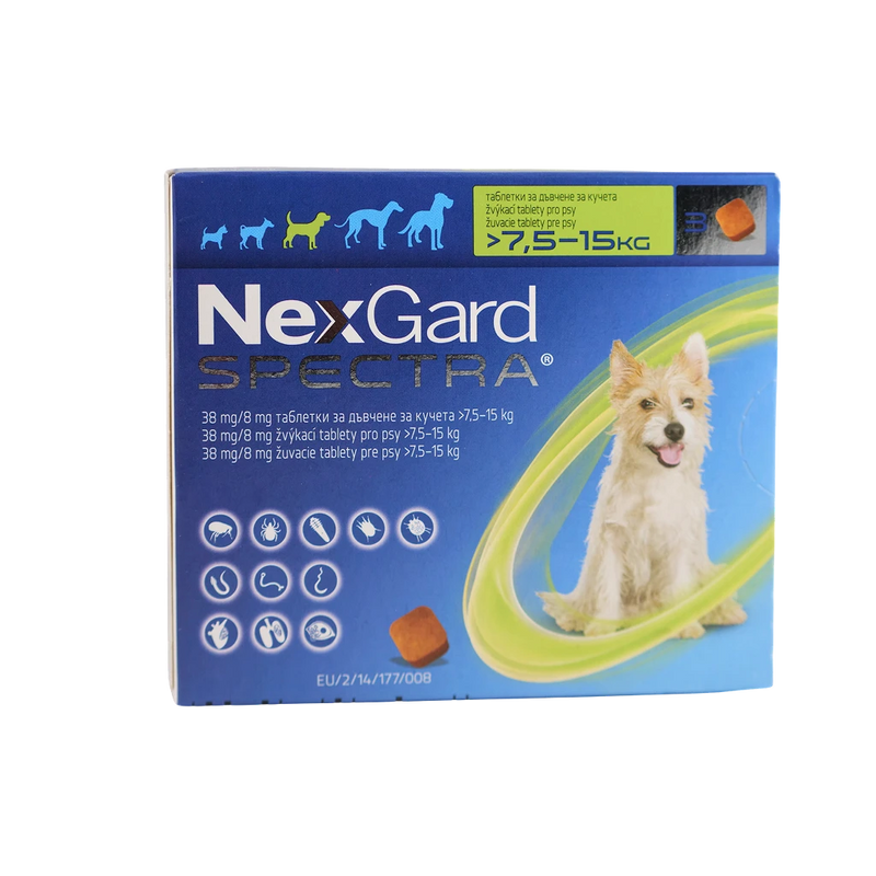 NexGard Spectra защита от вътрешни и външни паразити за кучета - 7,5-15 кг