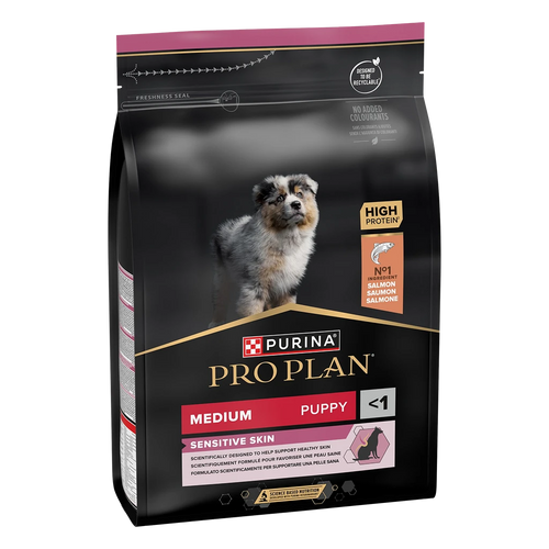 Purina Pro Plan Medium Puppy Sensitive Skin – Суха храна за кученца