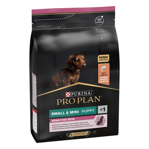Purina Pro Plan Small & Mini Puppy Sensitive Skin – Суха храна за кученца