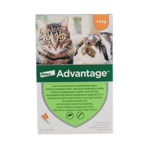 Advantage – Spot-On противопаразитни 4 пипети за котки до 4 кг
