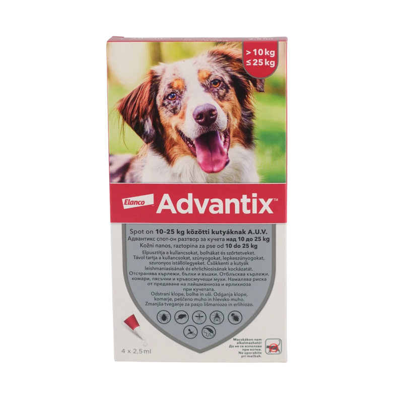 Advantix – Spot-On противопаразитни пипети за кучета 10–25 кг