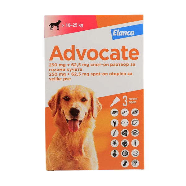 Advocate – Spot-On противопаразитни пипети за кучета до 25 кг