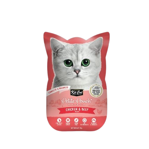 Kit Cat Petite Pouch Chicken & Beef in Aspic – мокра храна за котки в зряла възраст