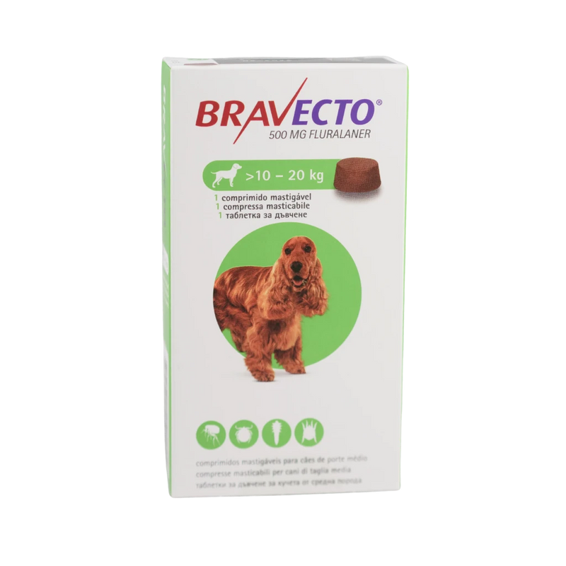 MSD - Bravecto таблетки за кучета 10–20 кг (500 mg)