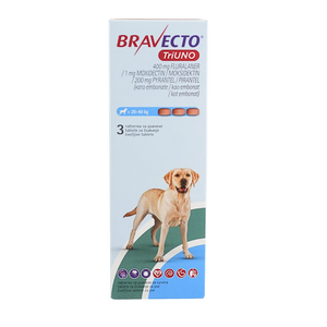 MSD - Bravecto Triuno 3 таблетки за кучета 20–40 кг