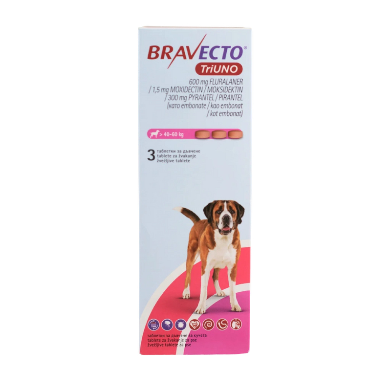 MSD - Bravecto Triuno таблетки за кучета 40–60 кг