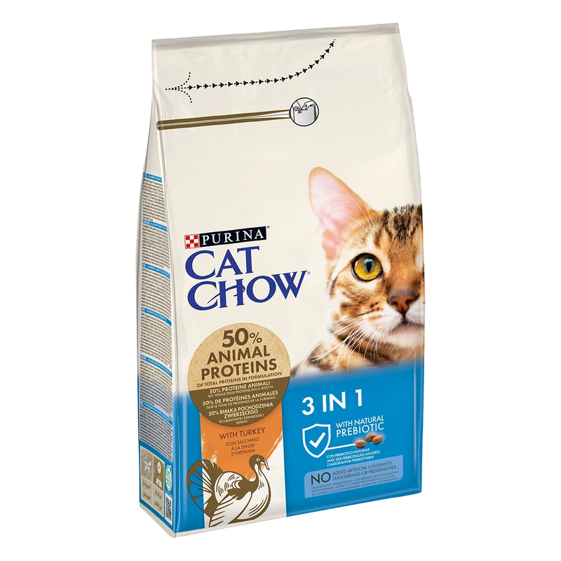 Purina Cat Chow 3in1 with Naturium Turkey – Суха храна за котки