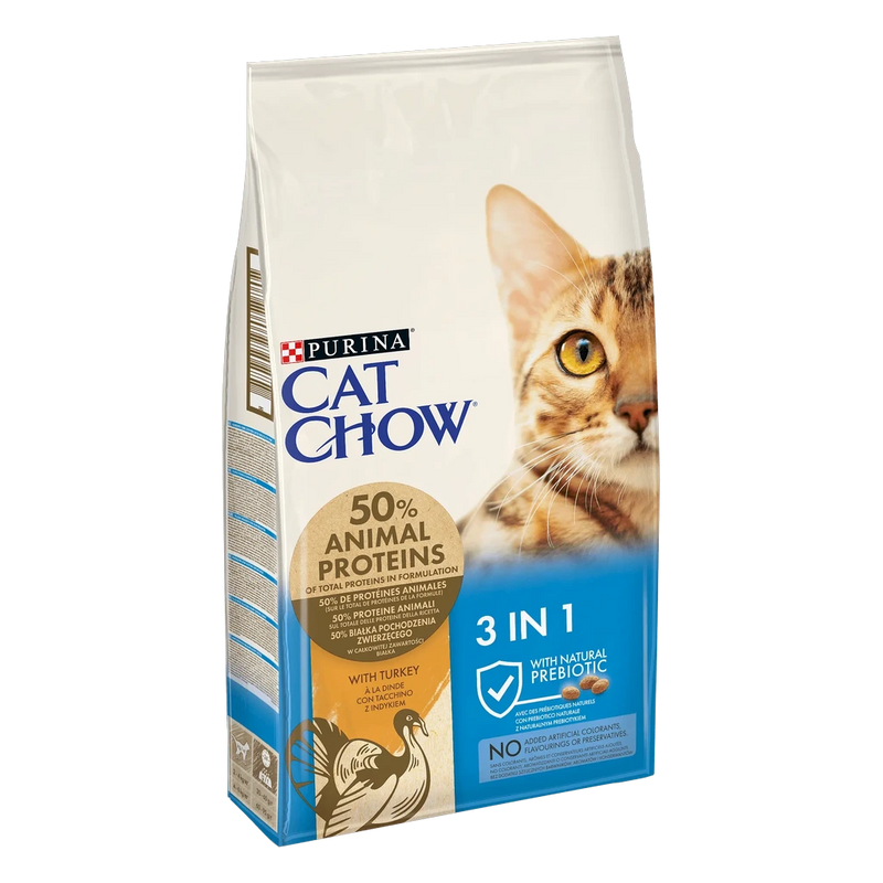Purina Cat Chow 3in1 with Naturium Turkey – Суха храна за котки