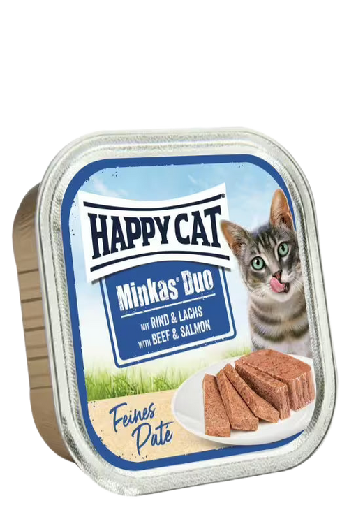 Happy Cat Minkas Duo Beef & Wild Salmon - пастет за котки