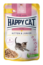 Happy Cat Meat in Sauce – Kitten & Junior Farm Poultry