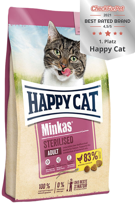 Happy Cat Minkas Sterilised Poultry - суха храна