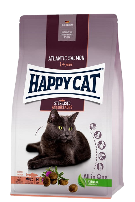 Happy Cat Sterilised Adult Atlantic Salmon - за кастрирани котки