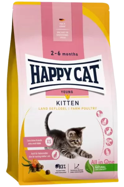 Happy Cat Young Kitten Farm Poultry - суха храна за котенца