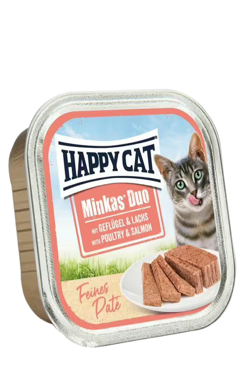 Happy Cat Minkas Duo Poultry & Salmon - пастет за котки