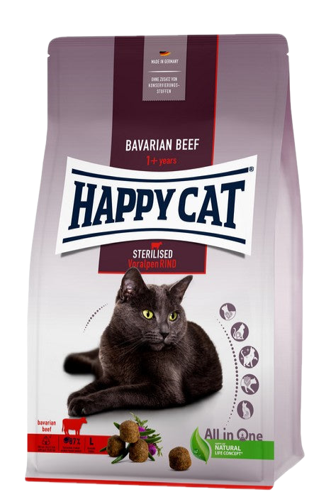Happy Cat Sterilised Adult Bavarian Beef - суха храна