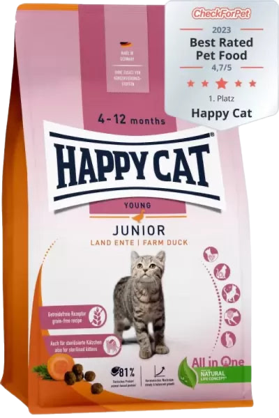 Happy Cat Young Junior Farm Duck - суха храна