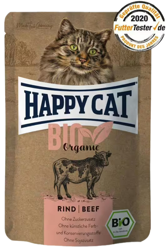 Happy Cat Organic Beef - пауч за котки