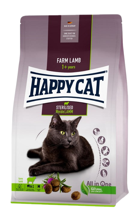 Happy Cat Sterilised Adult Pasture-raised Lamb – храна за кастрирани котки