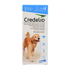 Credelio – Дъвчащи таблетки за кучета 3 таблетки / 22–45 кг