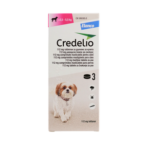 Credelio – Дъвчащи таблетки за кучета 3 таблетки / 2.5–5.5 кг