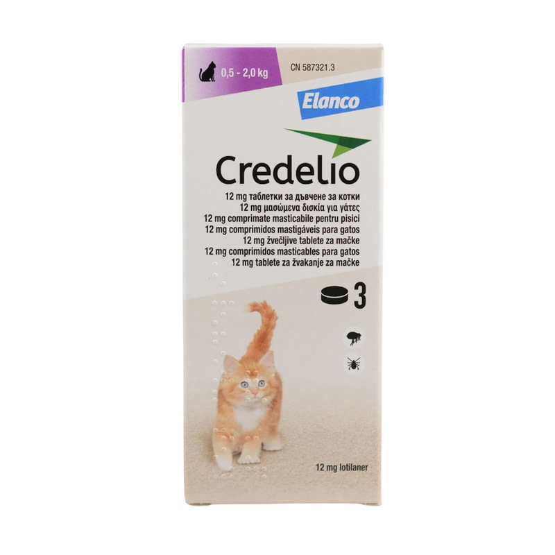 Credelio Cat – Дъвчащи таблетки за котки 0.5–2 кг / 3 броя