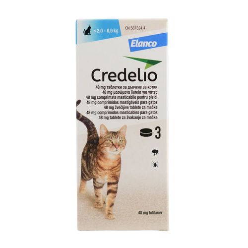 Credelio Cat – Дъвчащи 3 таблетки за котки 2–8 кг