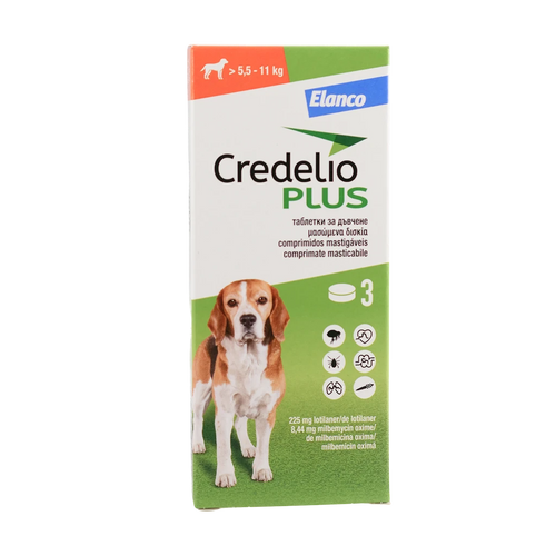 Credelio Plus – Дъвчащи 3 таблетки за кучета 5.5–11 кг