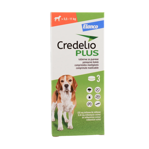 Credelio Plus – Дъвчащи 3 таблетки за кучета 5.5–11 кг