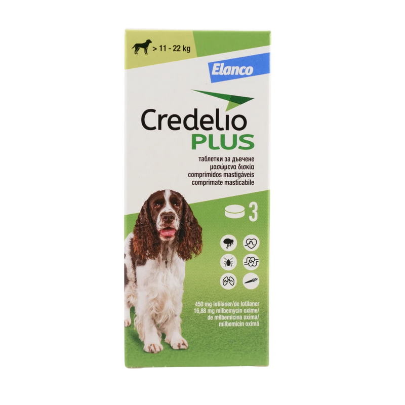 Credelio Plus – Дъвчащи таблетки за кучета 11–22 кг