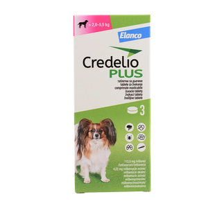 Credelio Plus – Дъвчащи 3 таблетки за кучета 2.8–5.5 кг