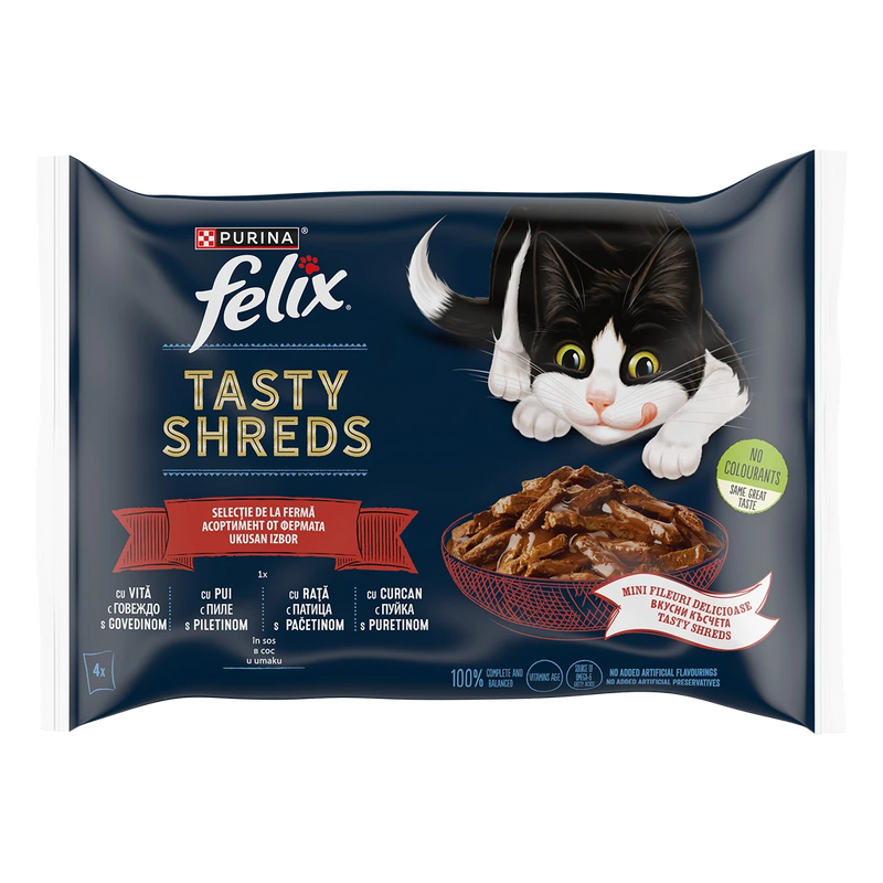 Purina Felix Tasty Shreds Multipack – Мокра храна за котки