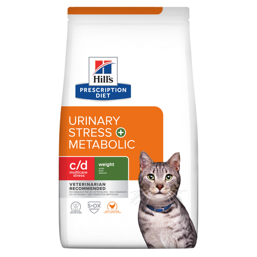 Hill's PRESCRIPTION DIET c/d Urinary Stress + Metabolic  - лечебна суха храна за котки с наднормено тегло и уринарни проблеми,  с пилешко