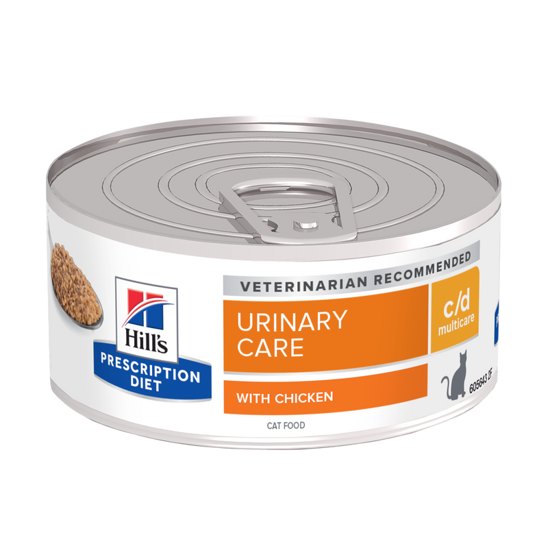 Hill's PRESCRIPTION DIET c/d Multicare Urinary Care - лечебна мокра храна за котки с уринарни проблеми, консерва с пилешко