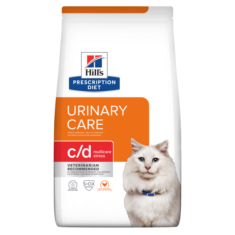 Hill's PRESCRIPTION DIET c/d Urinary Stress with Chicken - лечебна суха храна за котки с уринарни проблеми, идиопатичен цистит, с пилешко