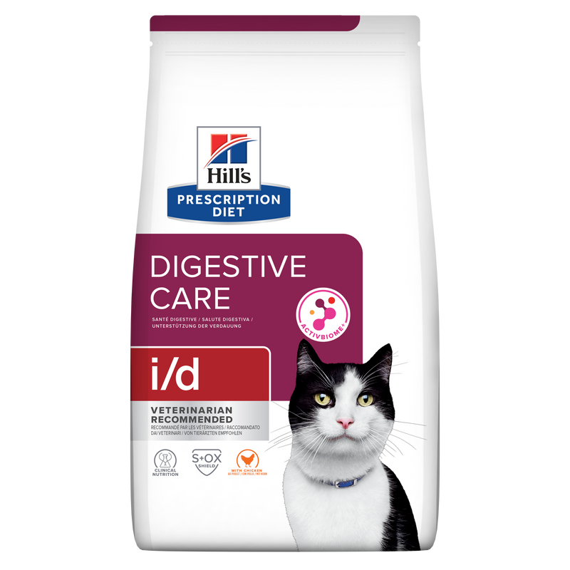 Hill's PRESCRIPTION DIET i/d Digestive Care - лечебна суха храна за котки с храносмилателни разстройства и за възстановяване, с пилешко