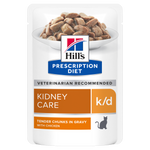 Hill's PRESCRIPTION DIET k/d Kidney Care pouch - лечебна мокра храна за котки с бъбречна недостатъчност, пауч с пилешко
