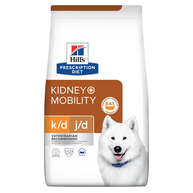 Hill's PRESCRIPTION DIET k/d + Mobility - лечебна суха храна за кучета с бъбречна недостатъчност и ставни проблеми, с пилешко