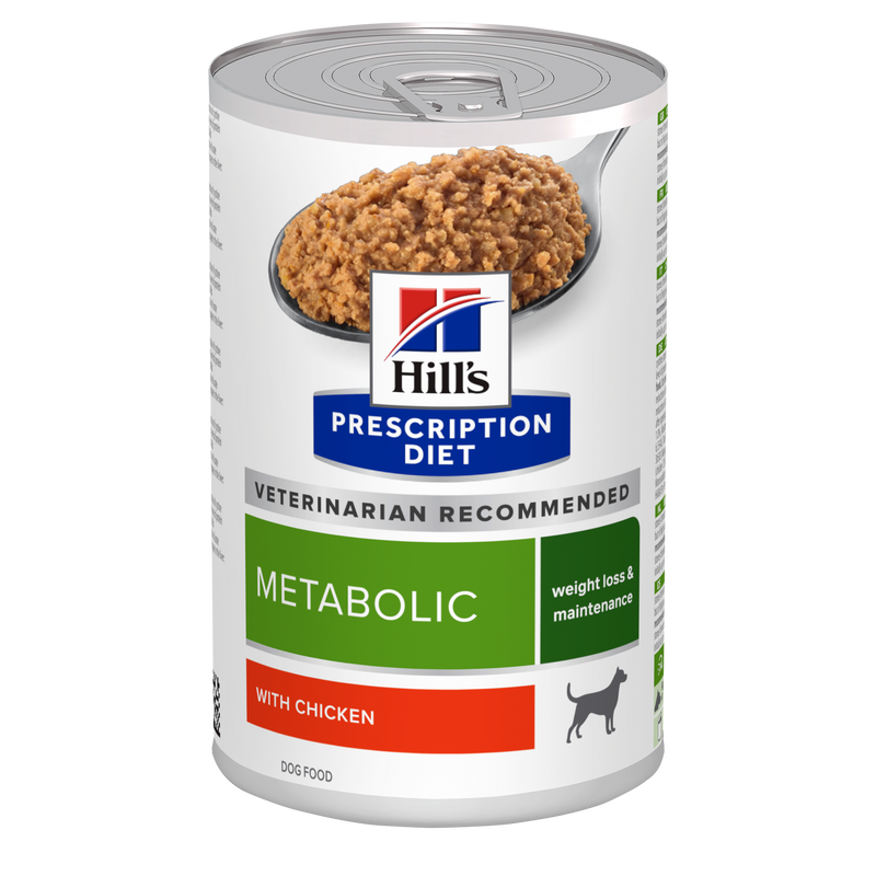 Hill's PRESCRIPTION DIET Metabolic - лечебна мокра храна за кучета с наднормено тегло, консерва с пилешко