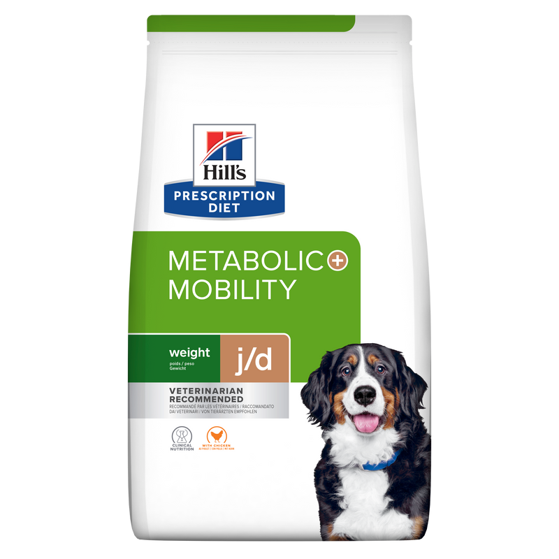 Hill's PRESCRIPTION DIET Metabolic + Mobility Weight Management - лечебна суха храна за кучета с наднормено тегло и ставни проблеми, с пилешко