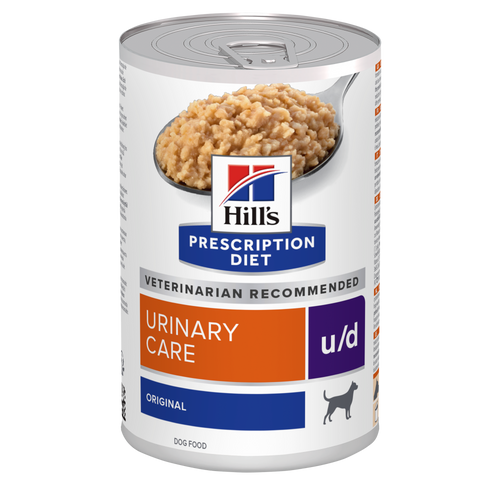 Hill's PRESCRIPTION DIET u/d Urinary Care - лечебна мокра храна за кучета с уринарни проблеми, с уратни и цистинови уринарни камъни, консерва