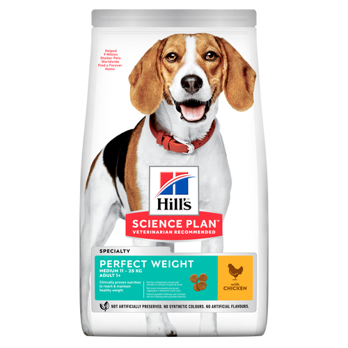 Hill's Science Plan Canine Adult Perfect Weight Medium Chicken – Суха храна за кучета